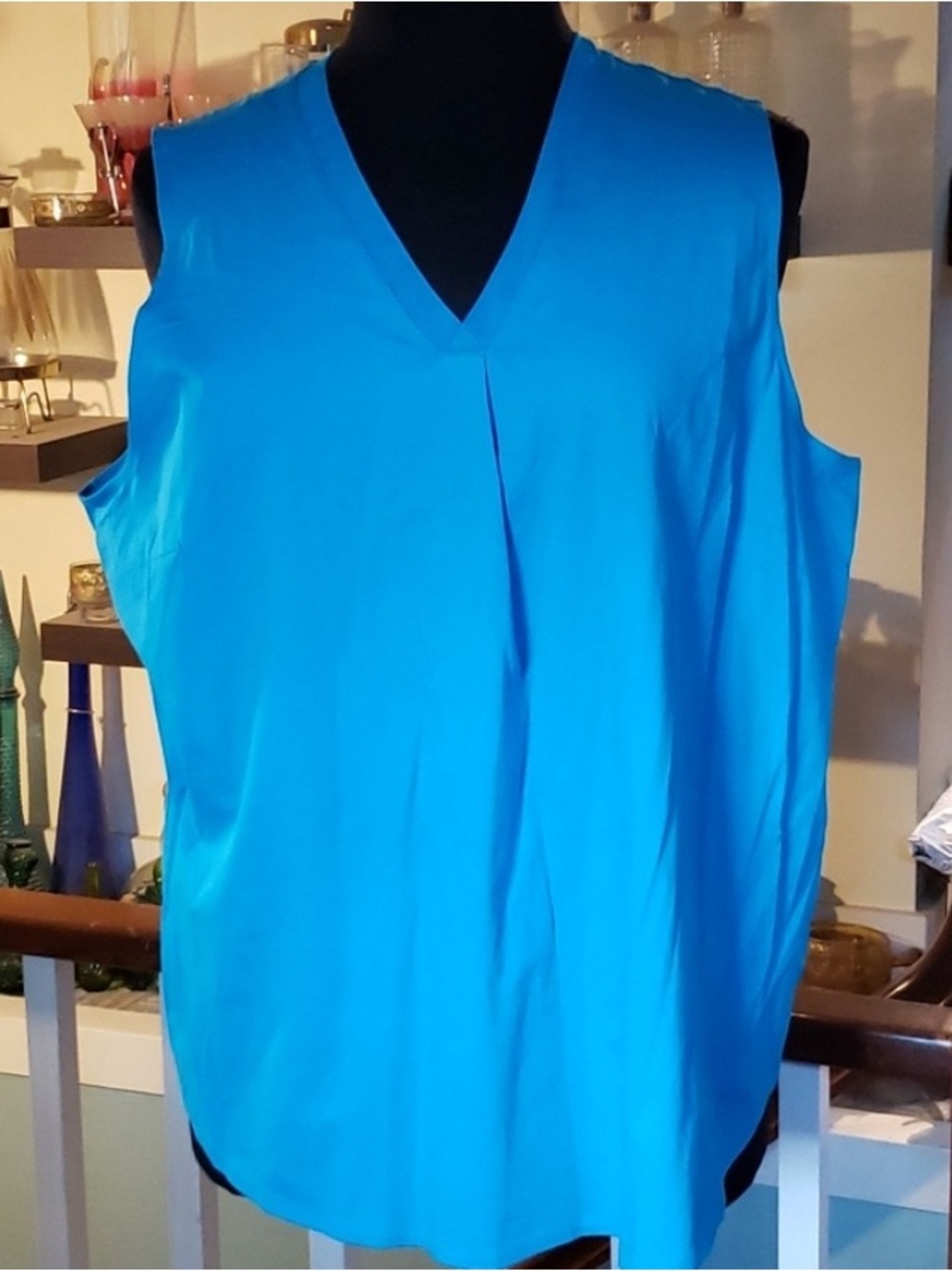 V-Neck Sleeveless Camisole in Bright Blue